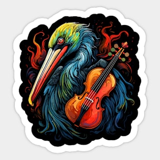 Pelican Playing Violin Sticker